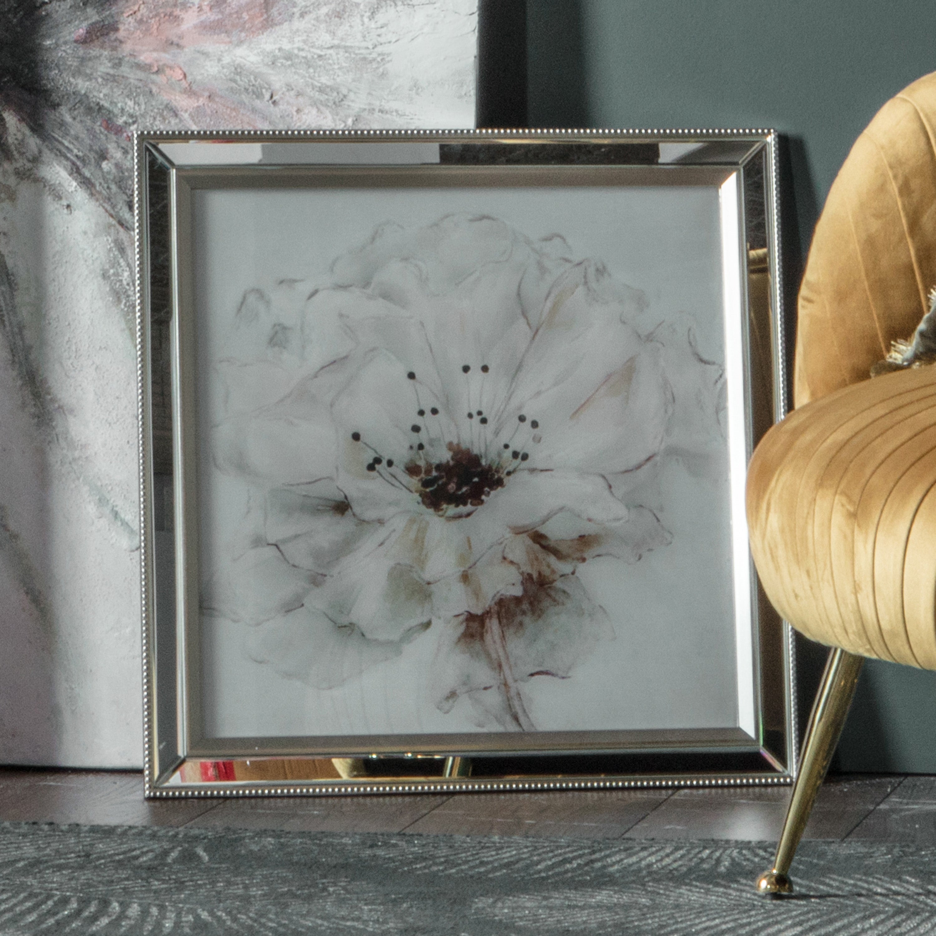 Pretty Peony Framed Art White Price Comparisons | Compare The Build