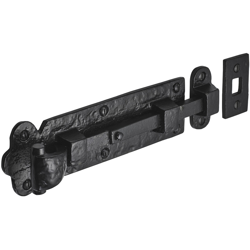 Old Hill Ironworks smiths Straight Surface Bolt 155mm in Black Cast Iron | Compare The Build