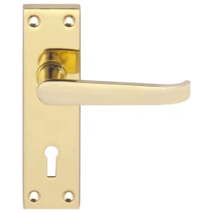 Victorian Straight Polished Brass Lock Door Handle - 1 Pair Price Comparisons | Compare The Build