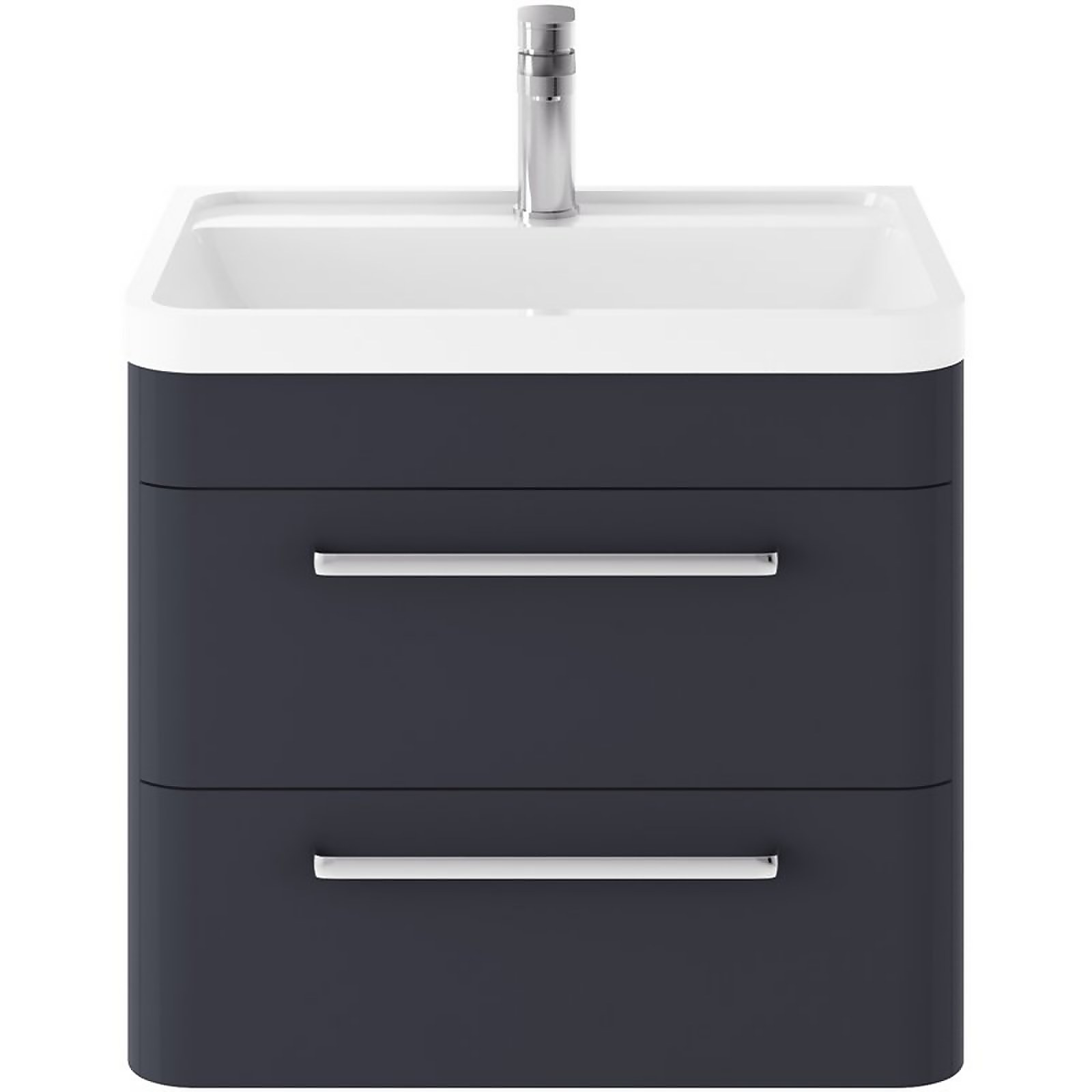 Balterley Honour 600mm Wall Hung 2 Drawer Unit With Basin - Matt Blue | Compare The Build