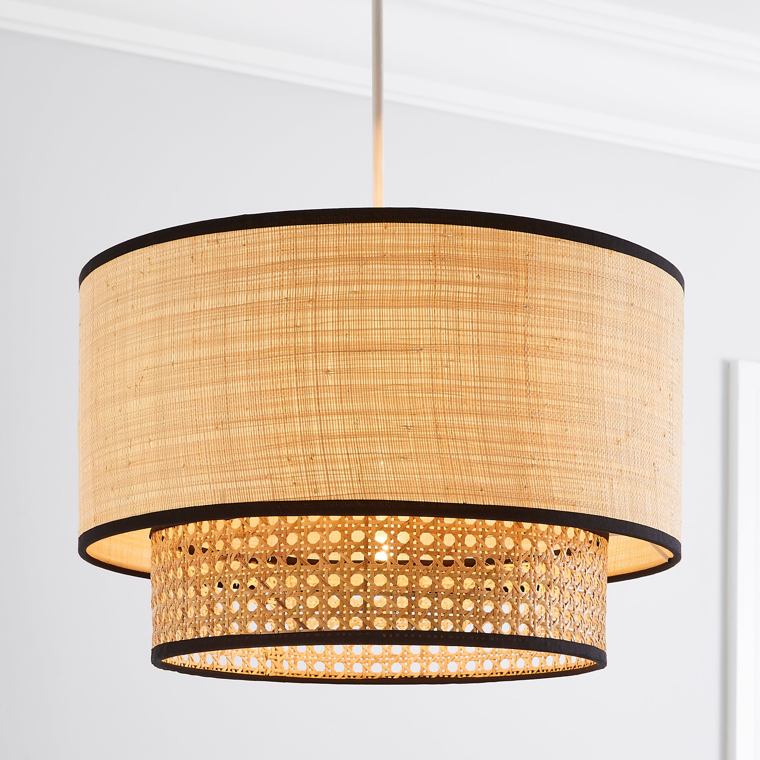 Malika Cane 2 Tier Easy Fit Pendant Brown Price Comparisons | Compare The Build