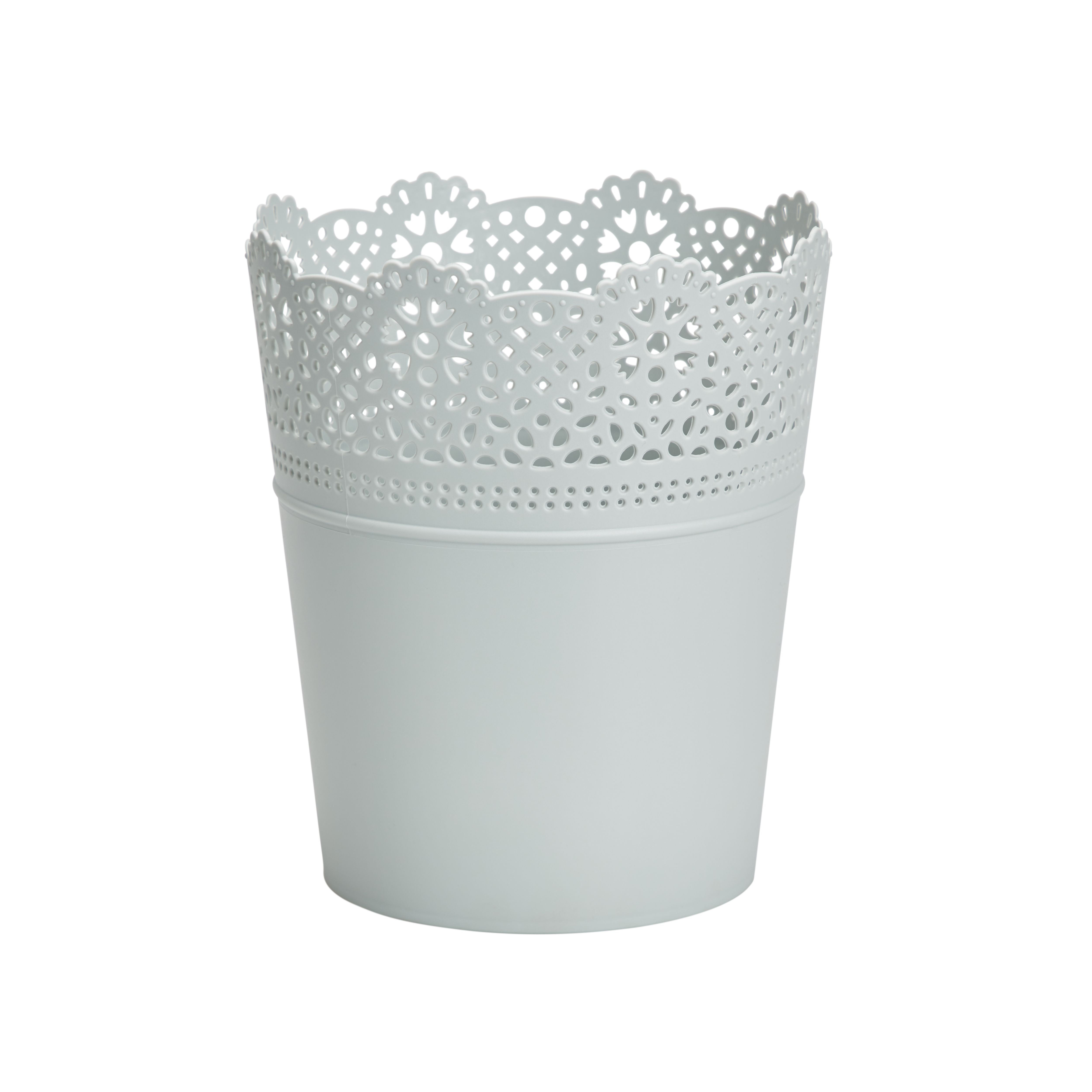 GoodHome White Plastic Lace Round Plant Pot (Dia)18Cm Price Comparisons | Compare The Build