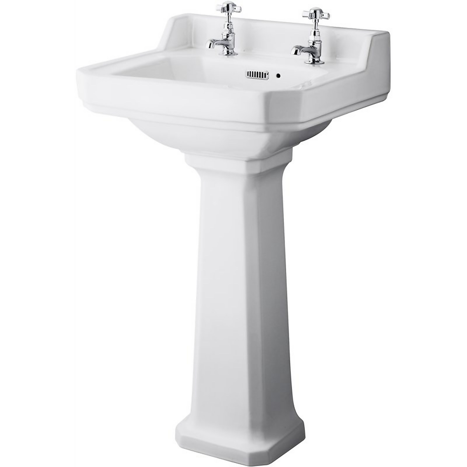 Balterley Harrington 2 Tap Hole Basin and Pedestal - 500mm | Compare The Build