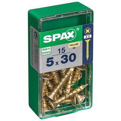 Spax Pz Flat Countersunk Steel Screw (Dia)5mm (L)30mm, Pack Of 15 Price Comparisons | Compare The Build