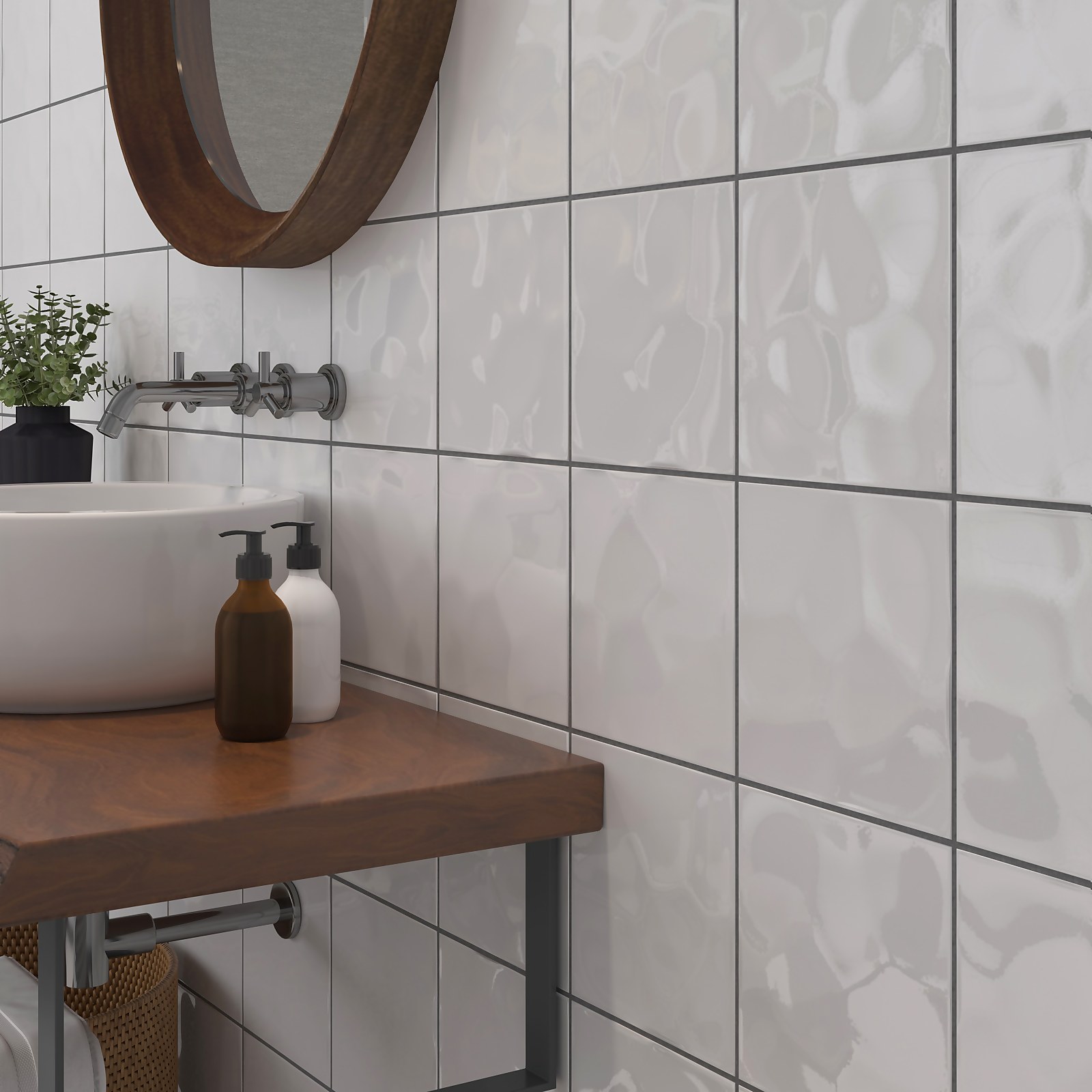 Bumpy White Ceramic Wall Tile 200 x 200mm Price Comparisons | Compare The Build