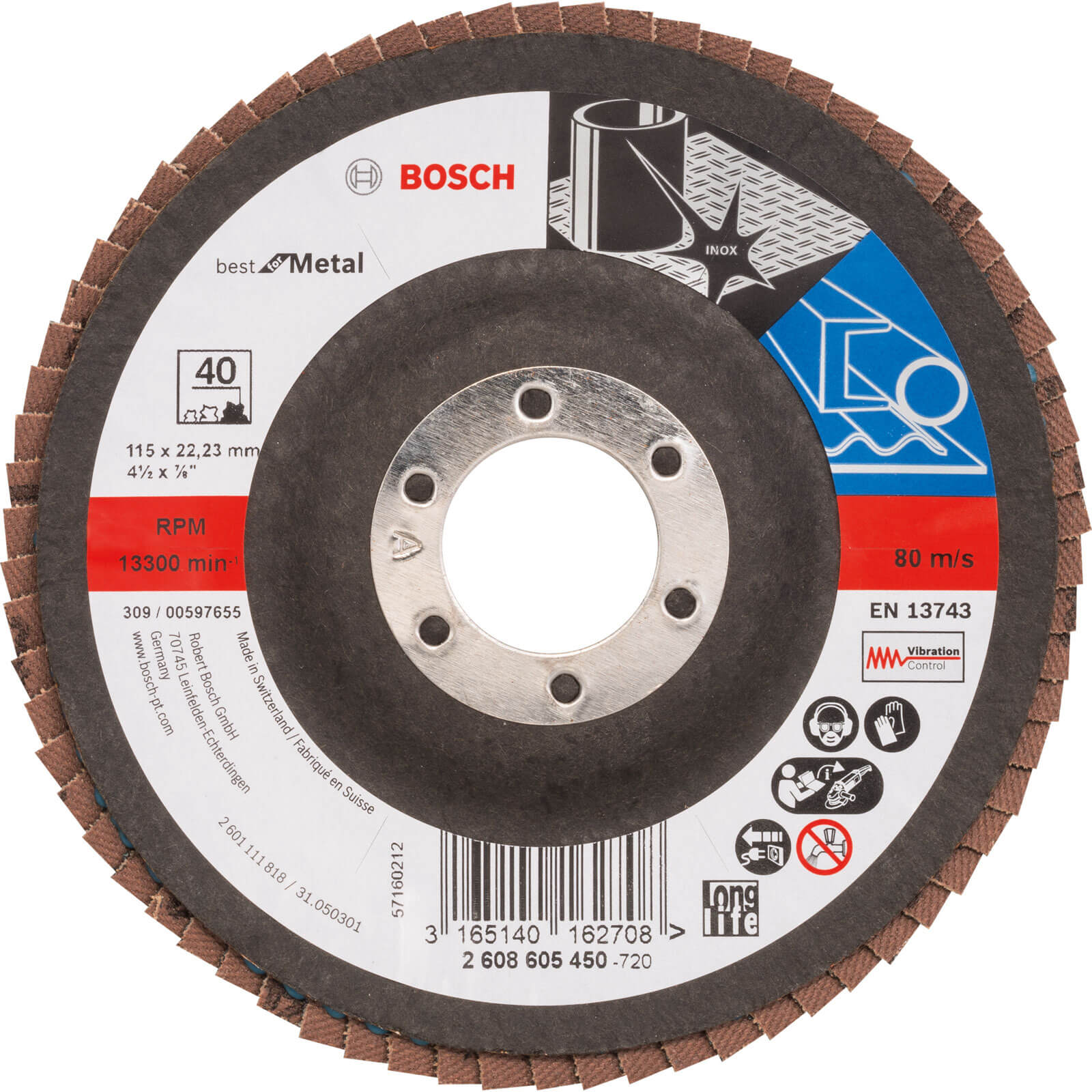 Bosch Zirconium Abrasive Flap Disc 115mm 40g Price Comparisons | Compare The Build