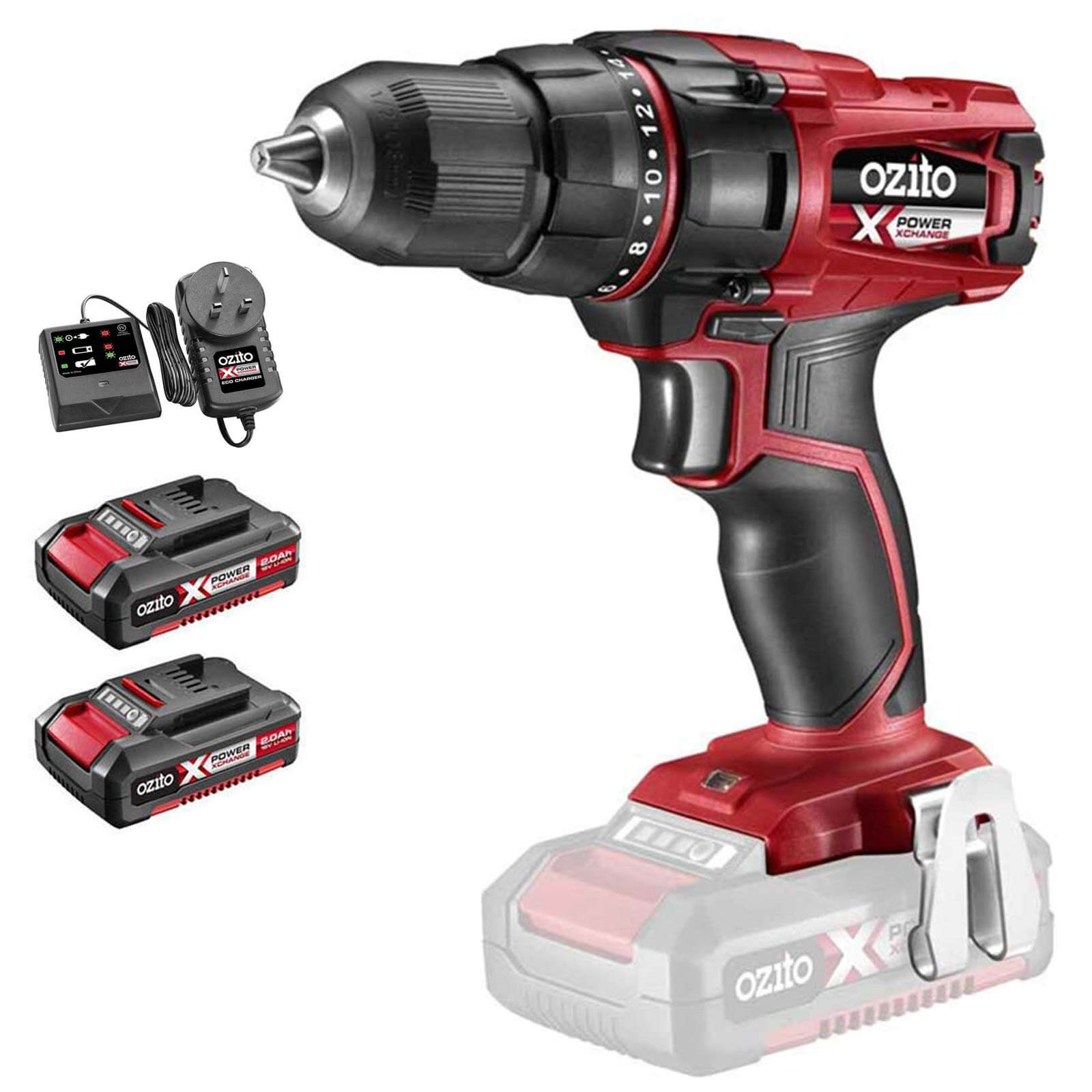 Ozito PXDD 18v Cordless Drill Driver 2 x 2ah Li-ion Charger No Case | Compare The Build