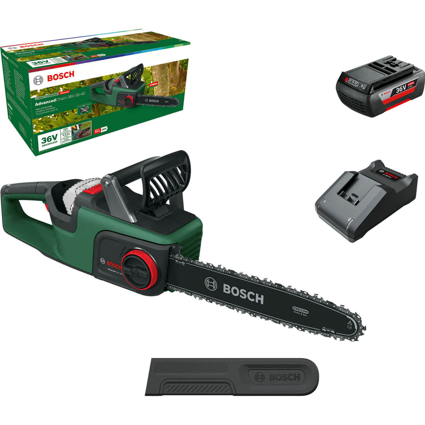 Bosch ADVANCEDCHAIN 36V-35-30 36v Cordless Chainsaw 350mm 1 x 2ah Li-ion Charger Price Comparisons | Compare The Build