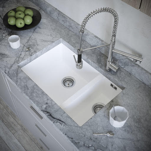 Sauber Composite Undermount Inset 1.5 Bowl Kitchen Sink Matt White Price Comparisons | Compare The Build