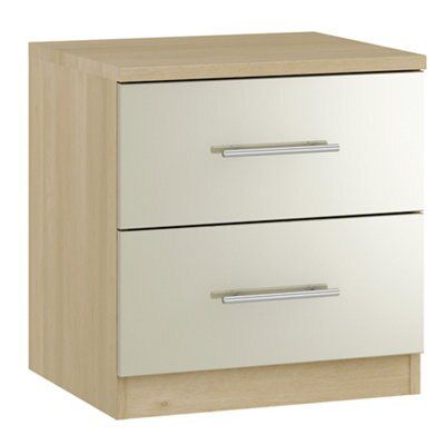 Form Darwin Gloss Grey Oak Effect Medium-Density Fibreboard (Mdf) & Particle Board 2 Drawer Chest (H)536mm (W)500mm (D)500mm Price Comparisons | Compare The Build