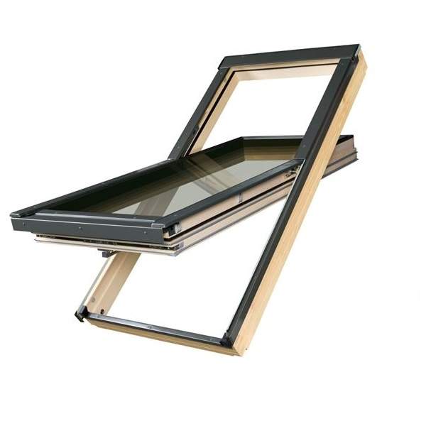 Fakro FTT R3/12 Pine Off-Centre Pivot Window - 134cm x 98cm Price Comparisons | Compare The Build
