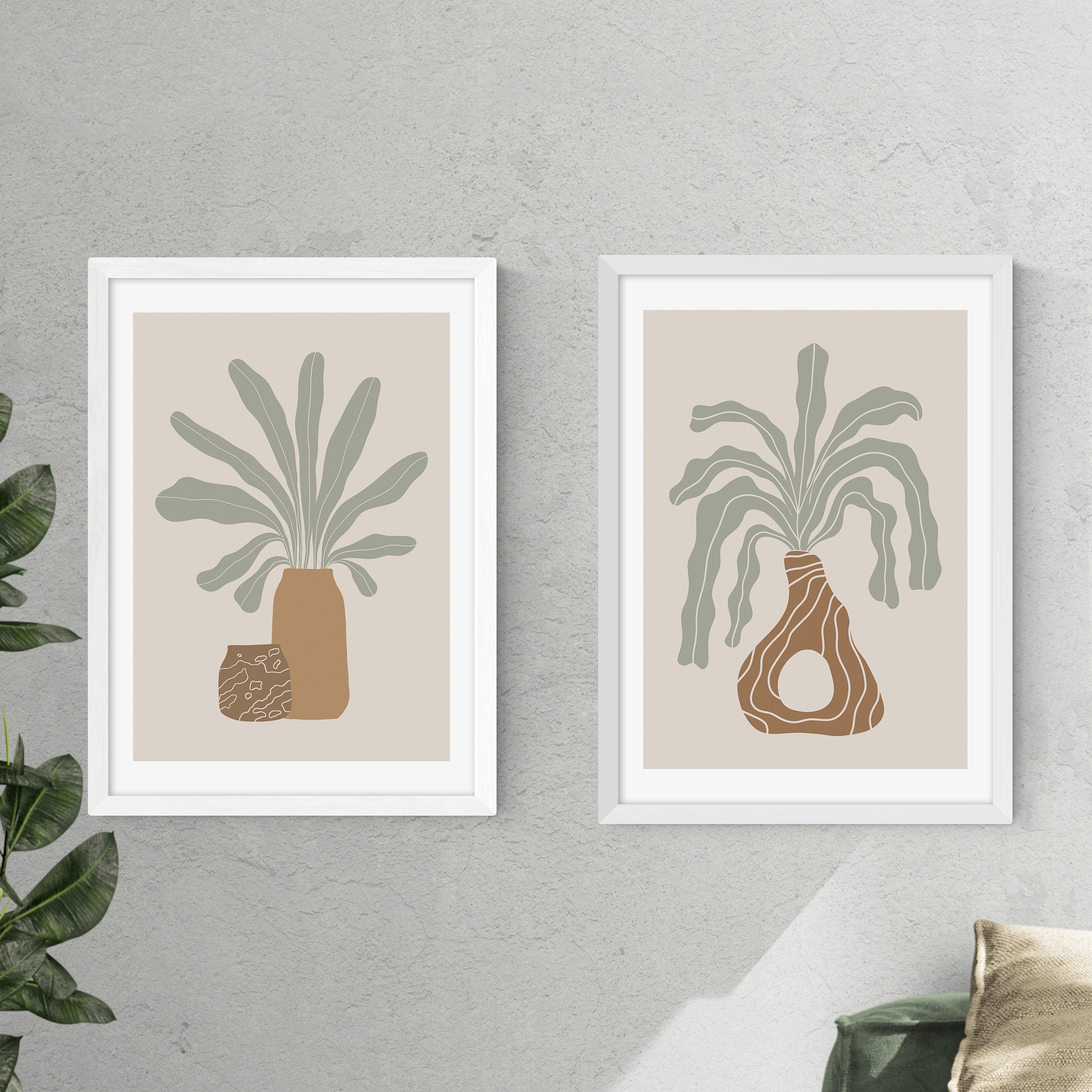 Set of 2 East End Prints Modern Vase Framed Prints Natural Price Comparisons | Compare The Build