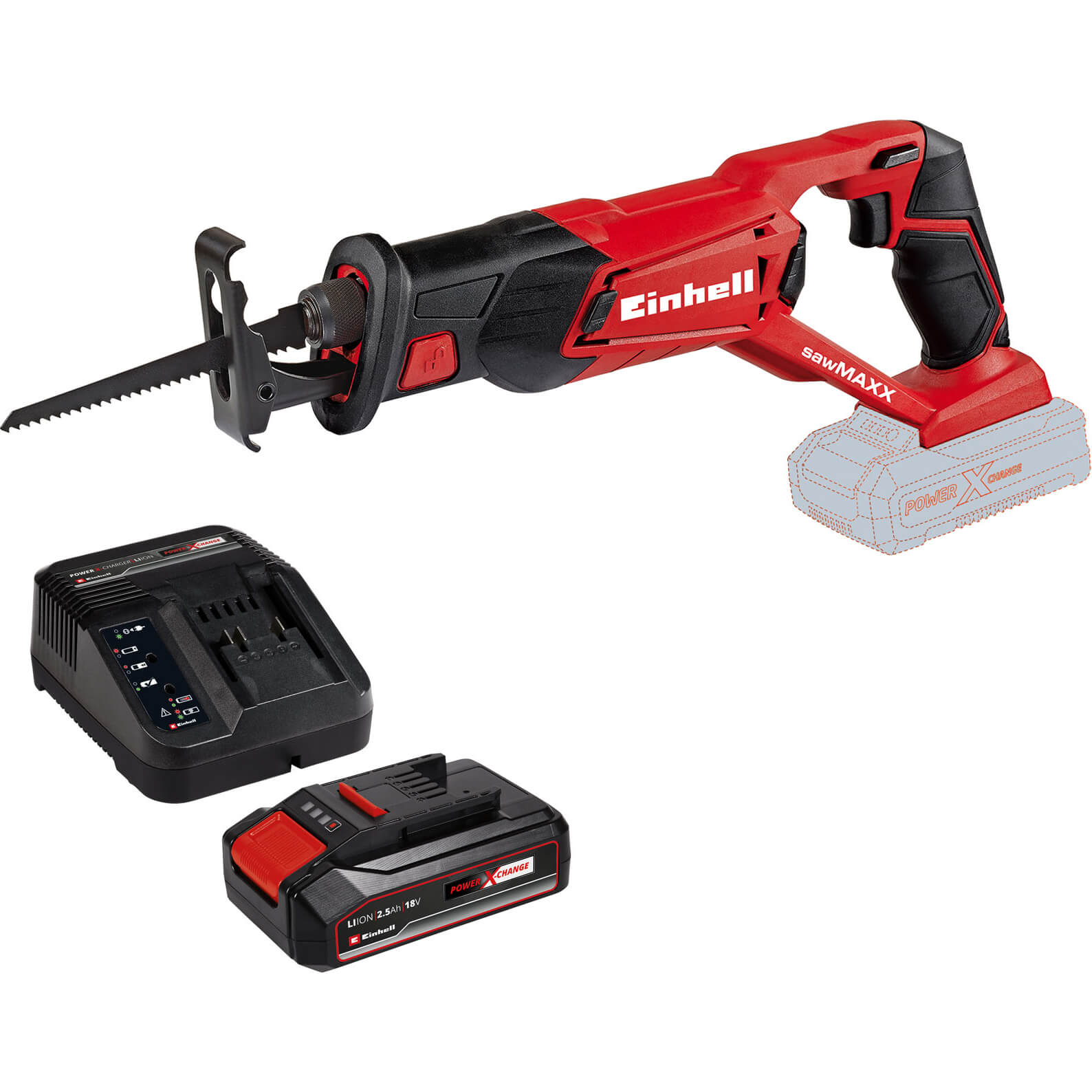 Einhell TE-AP 18 Li 18v Cordless Reciprocating Saw 1 x 2.5ah Li-ion Charger No Case | Compare The Build