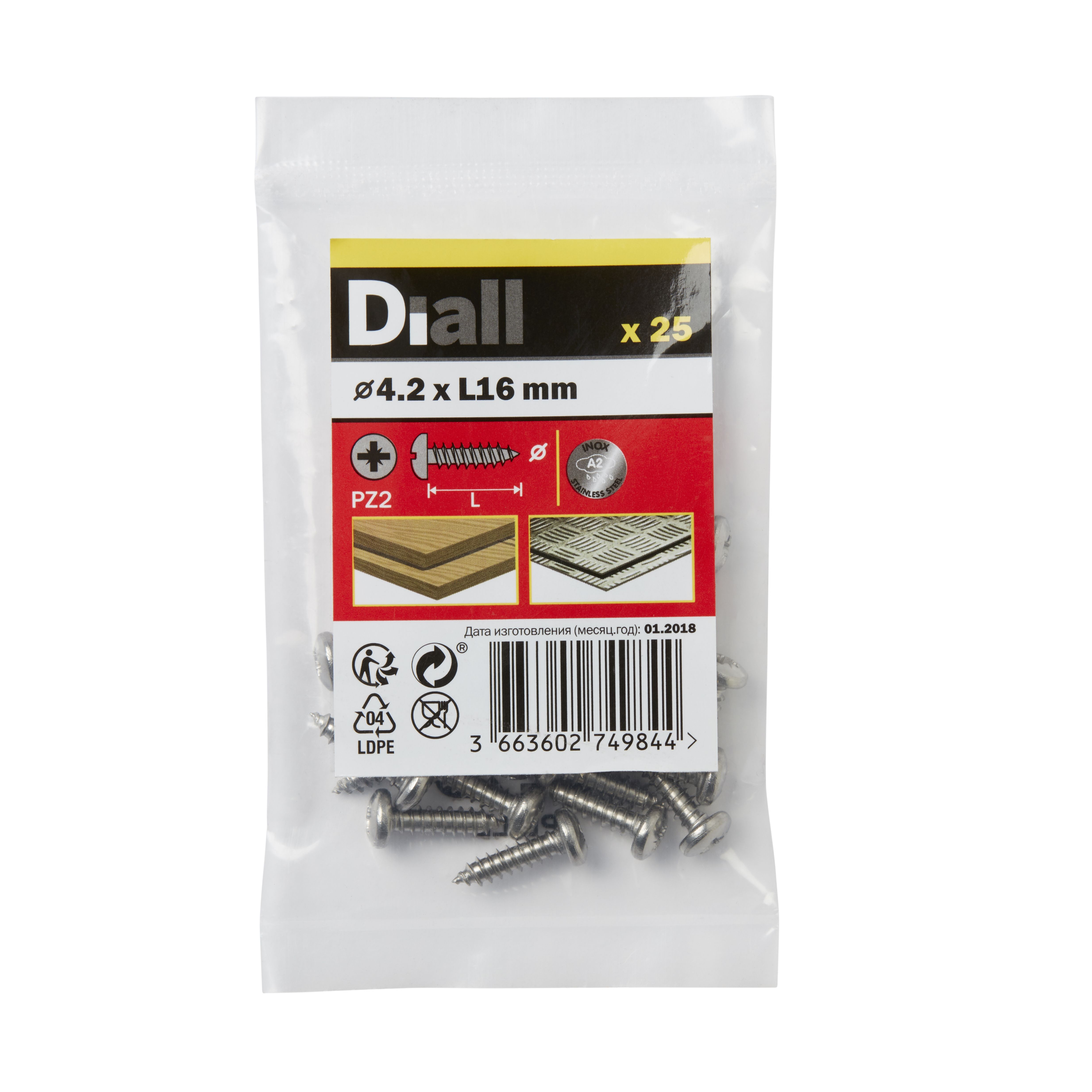 Diall Pozidriv Pan Head Stainless Steel Screw (Dia)4.2mm (L)16mm, Pack Of 25 Price Comparisons | Compare The Build