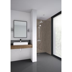 Mermaid Laminate Zamora Marble Tongue & Groove Single Shower Panel - 2400 x 600mm | Compare The Build