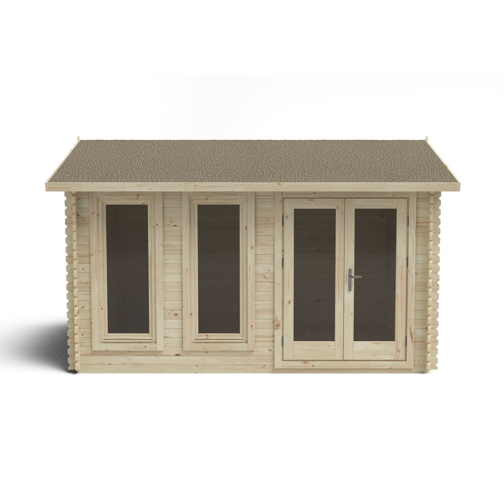 Forest Garden Chiltern 4X3 Toughened Glass Pent Loglap Solid Wood Cabin With Double Door - Assembly Service Included Price Comparisons | Compare The Build