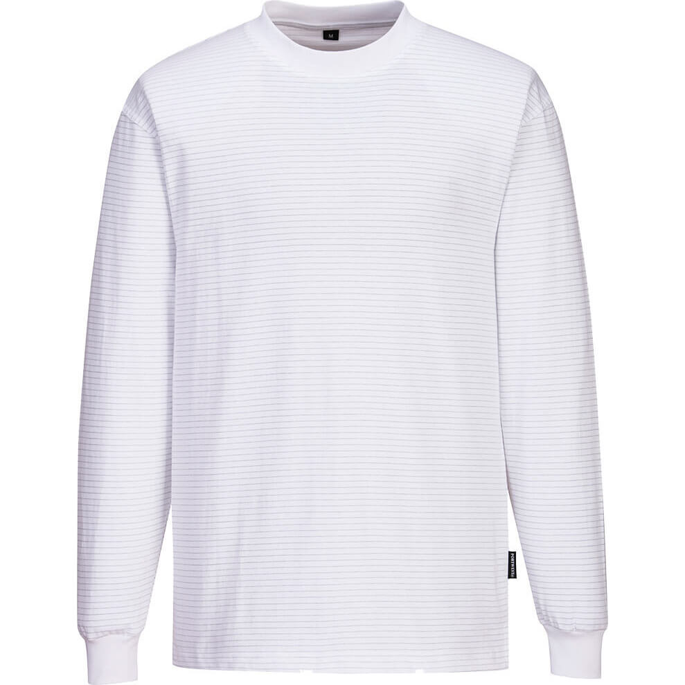 Portwest Anti Static ESD Long Sleeve T Shirt White S | Compare The Build