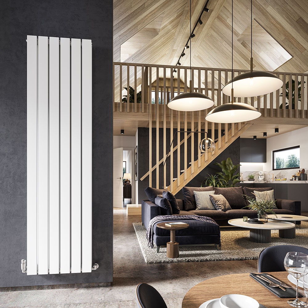 Nordic Flat Designer Vertical Radiator, White, 2020mm x 312mm Price Comparisons | Compare The Build