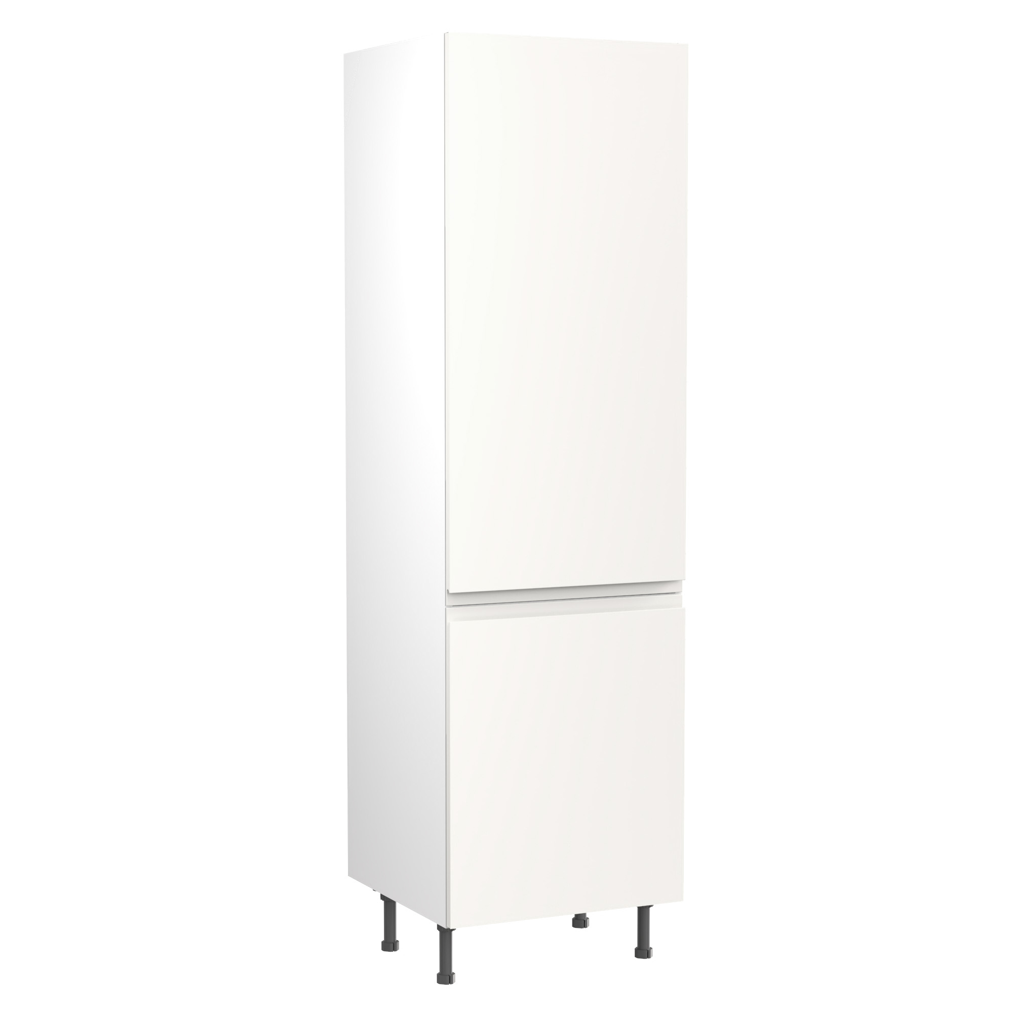 Flatpack 70/30 Fridge Freezer Tower J-pull Super Gloss White 600mm - FKKJ0022 | Compare The Build