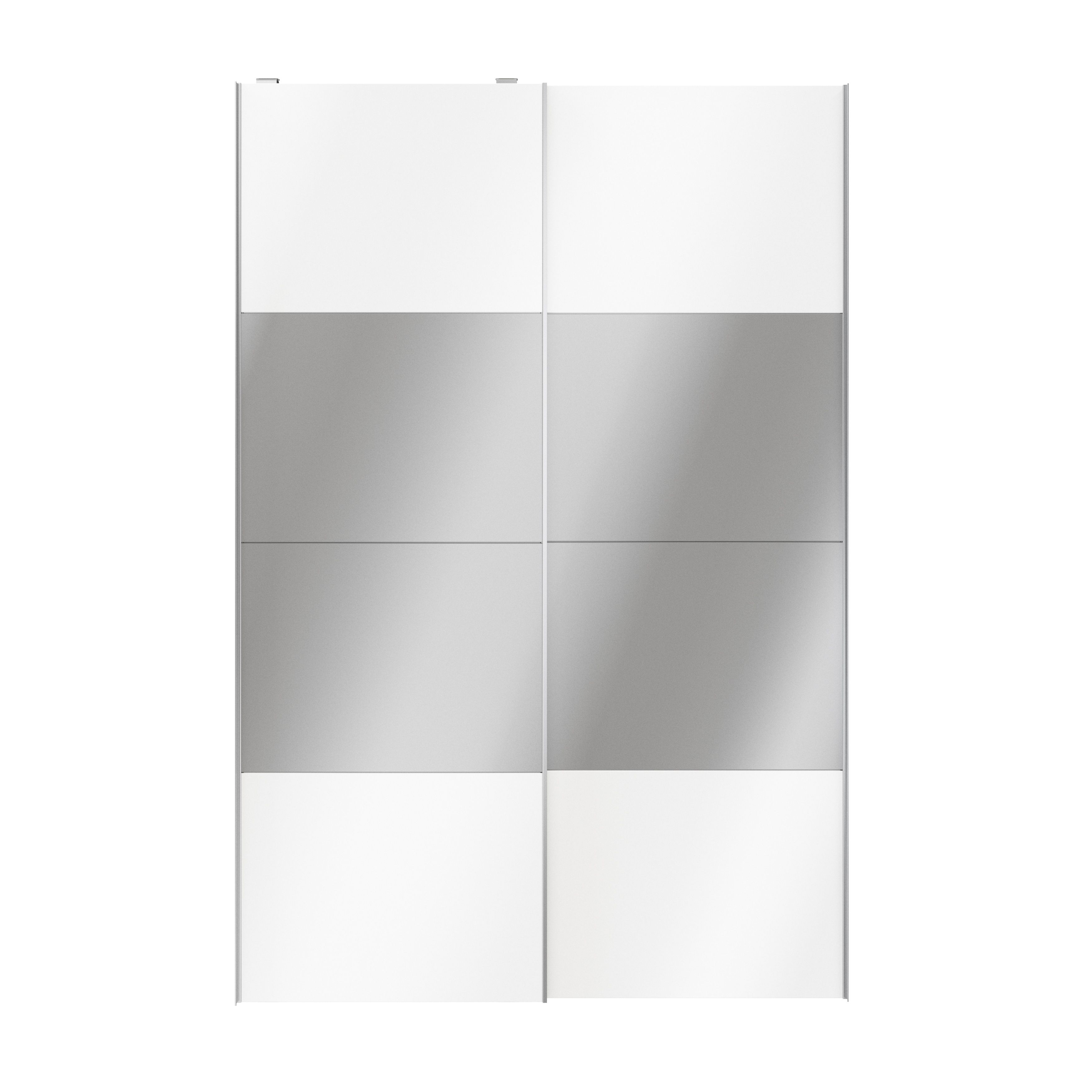 GoodHome Atomia Mirrored White High Gloss 2 Door Sliding Wardrobe Door Kit (H)2250mm (W)1500mm Price Comparisons | Compare The Build
