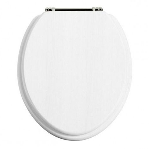 Heritage Ash Toilet Seat with Chrome Hinges White FWA101 Price Comparisons | Compare The Build