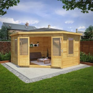 Mercia 4 x 4m 28mm Log Thickness Corner Log Cabin Price Comparisons | Compare The Build