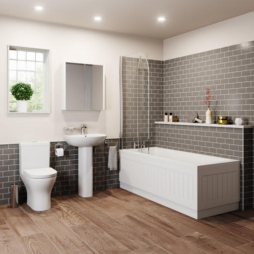 Arles Bathroom Suite with Single Ended Square Bath 1700 x 700mm Price Comparisons | Compare The Build