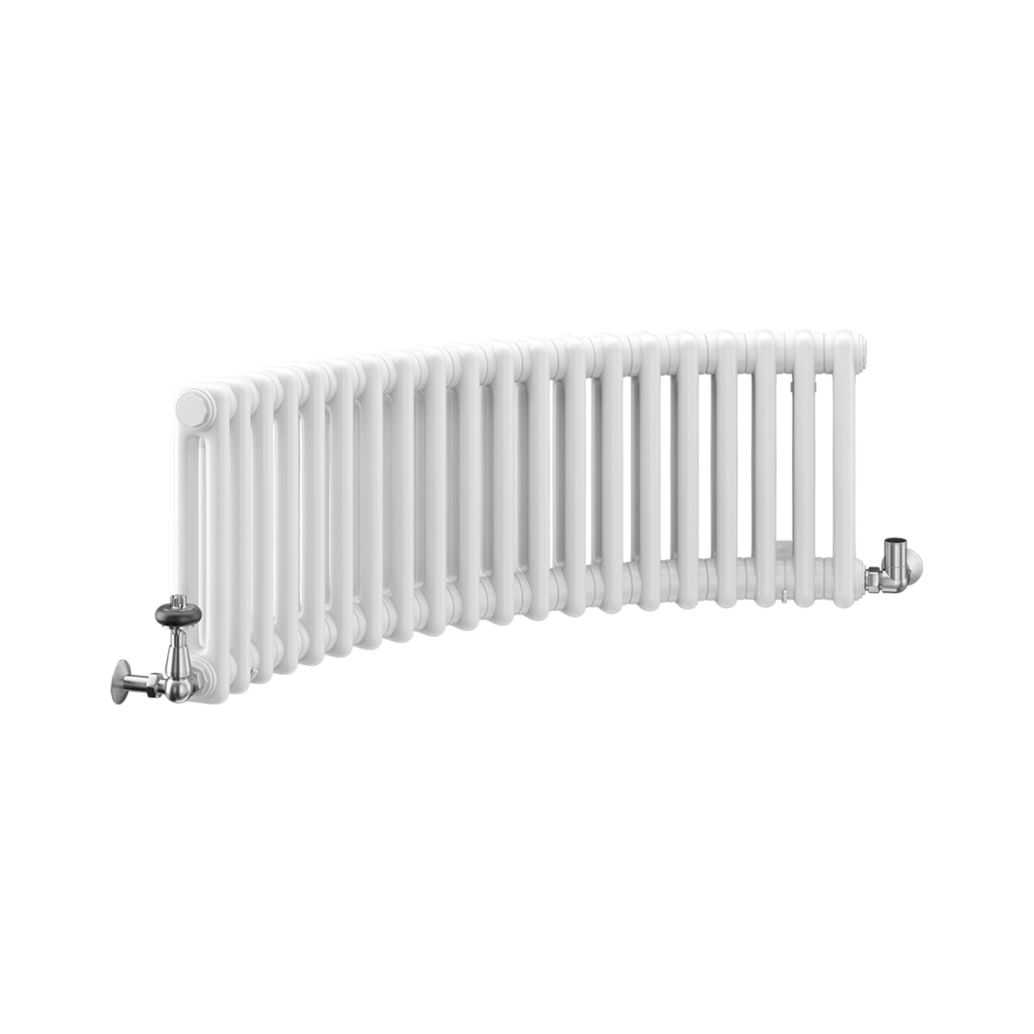 Nordic 2 Column Curved Horizontal Radiator, White, 300mm x 1104mm | Compare The Build