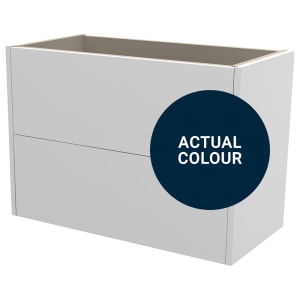 Duarti By Calypso Cascade 800mm Slimline 2 Drawer Wall Hung Vanity Unit - Midnight Blue Price Comparisons | Compare The Build