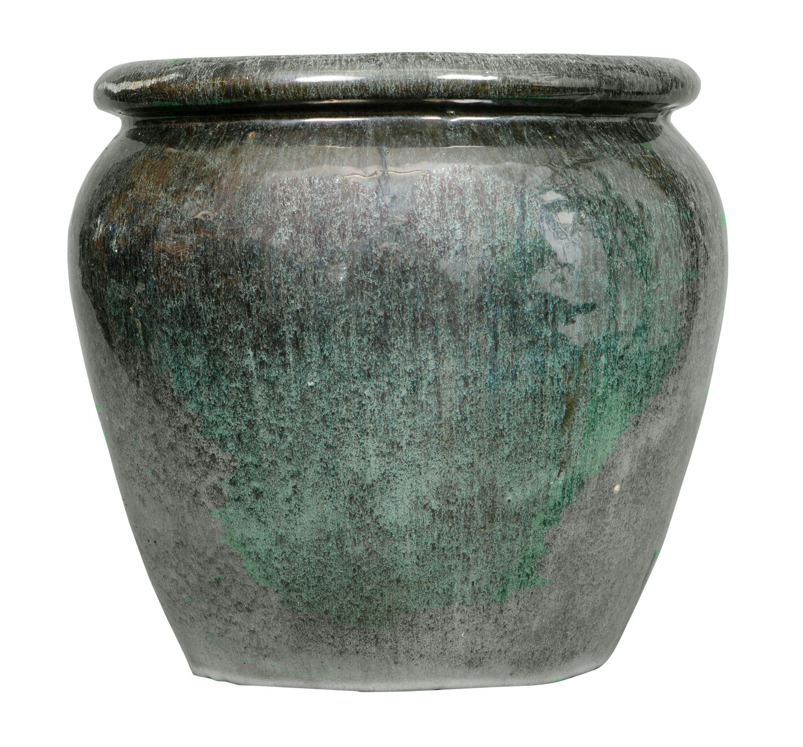 Verve Folly Round Glazed Dark Green Glazed Jar (H)300mm (Dia)350mm | Compare The Build