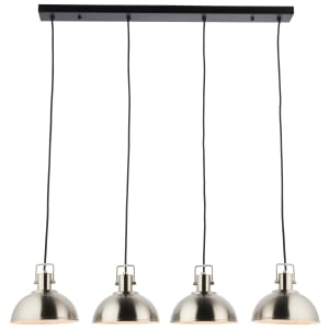 Saxby Kella Four Light LED Bar Pendant - Satin Nickel & Matt Black Price Comparisons | Compare The Build