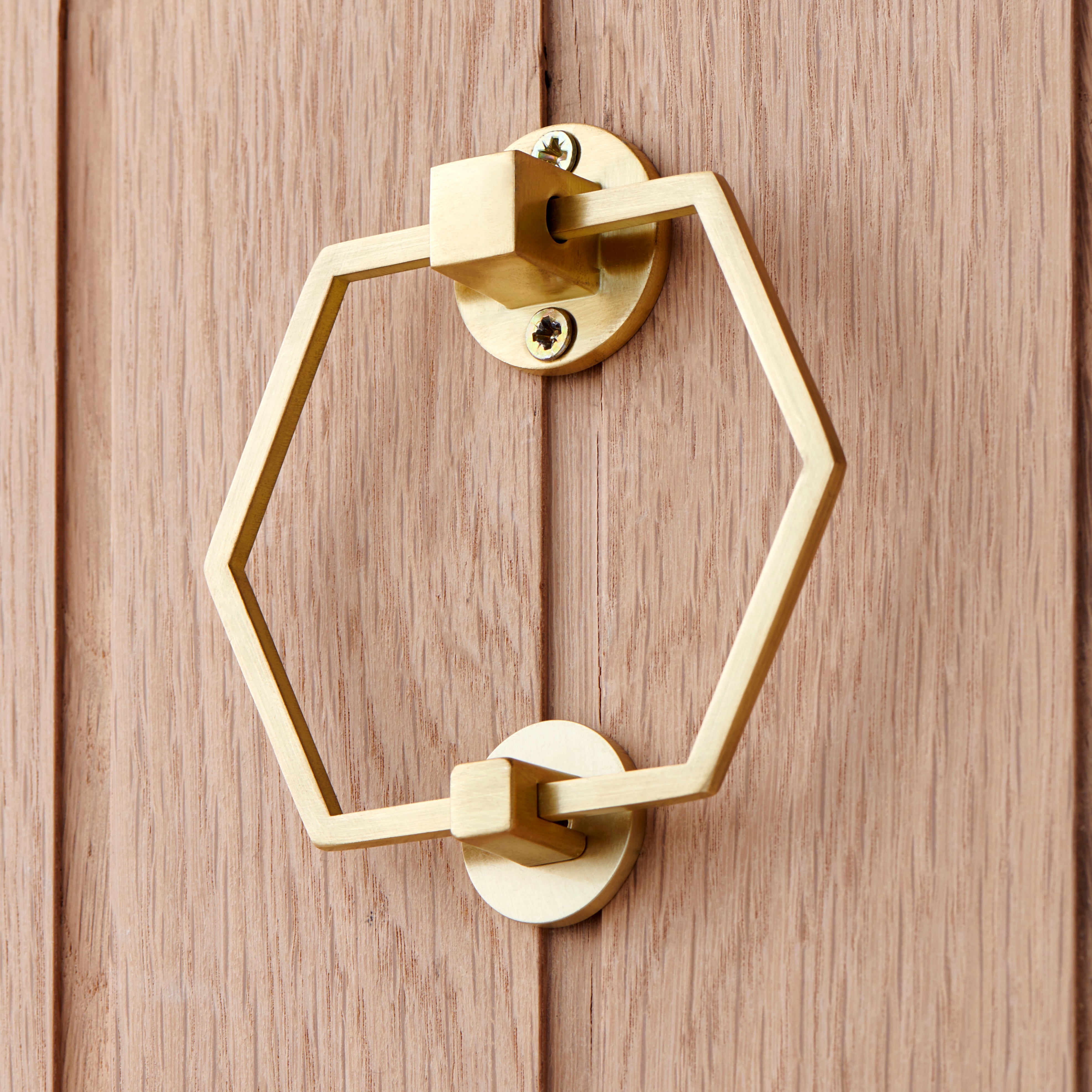 Hexagon Brushed Gold Door Knocker Gold Price Comparisons | Compare The Build