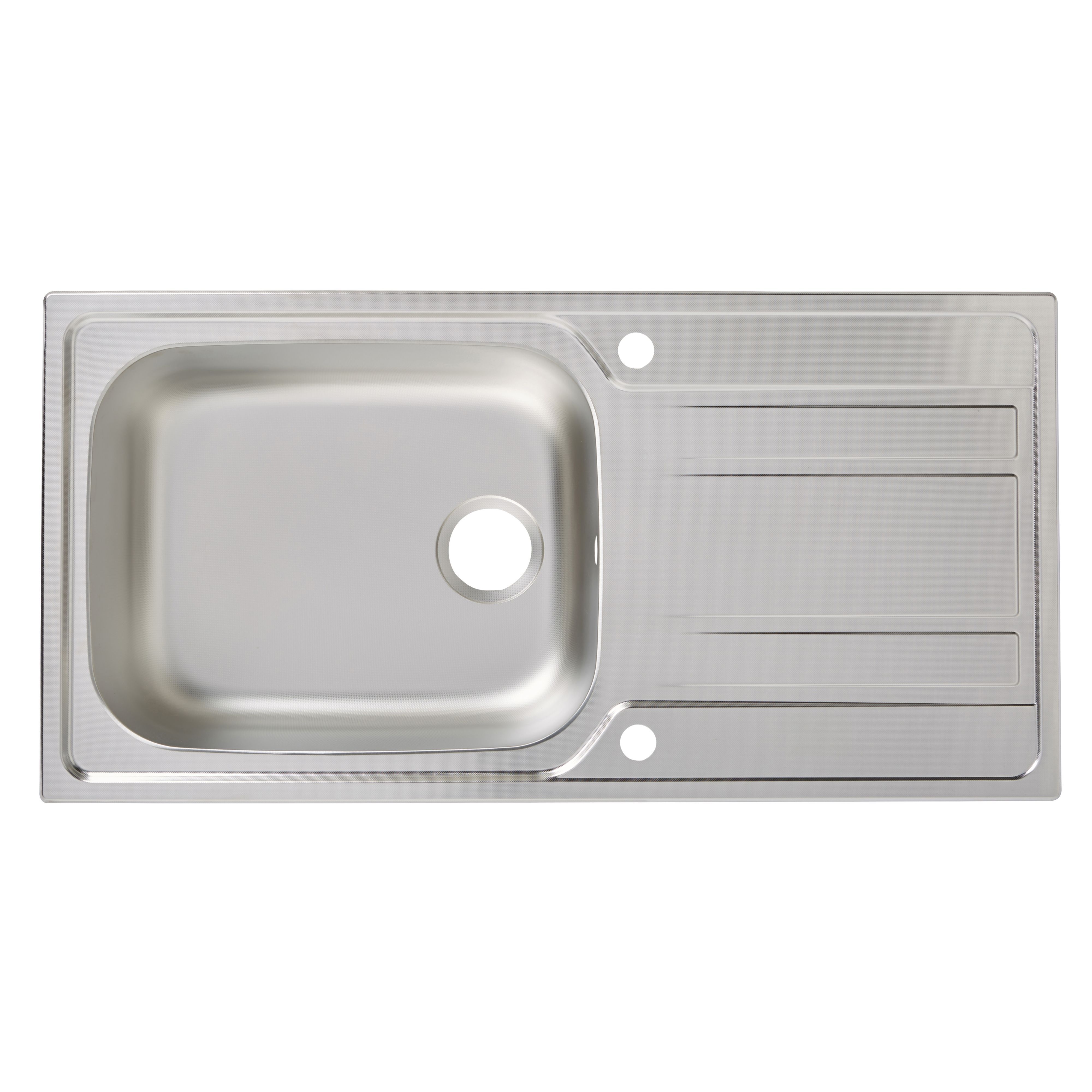 Cooke & Lewis Lyell Linen Inox Stainless Steel 1 Bowl Sink & Drainer Price Comparisons | Compare The Build