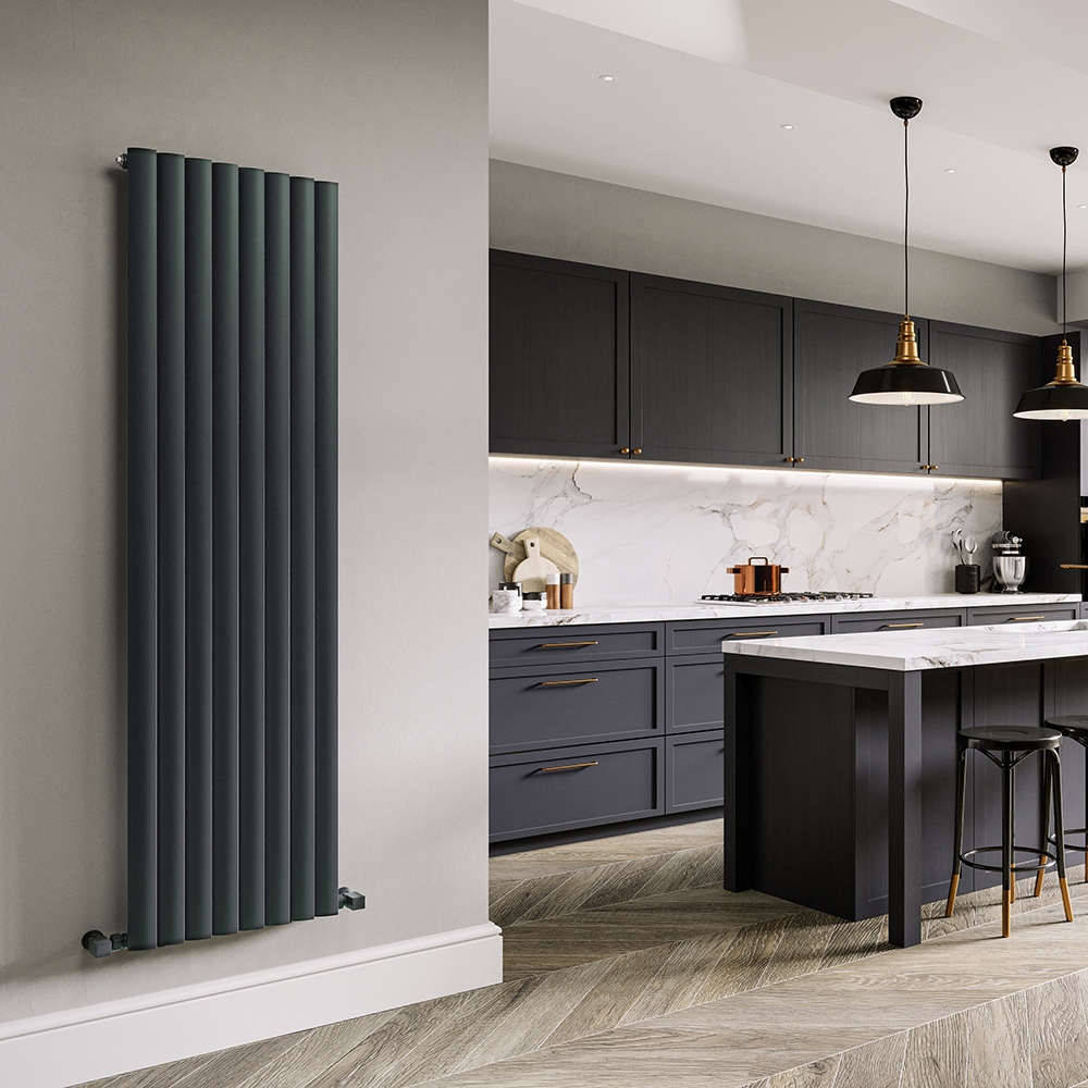 Trade Direct Edge Vertical Designer Radiator, Anthracite, 1800mm x 355mm | Compare The Build