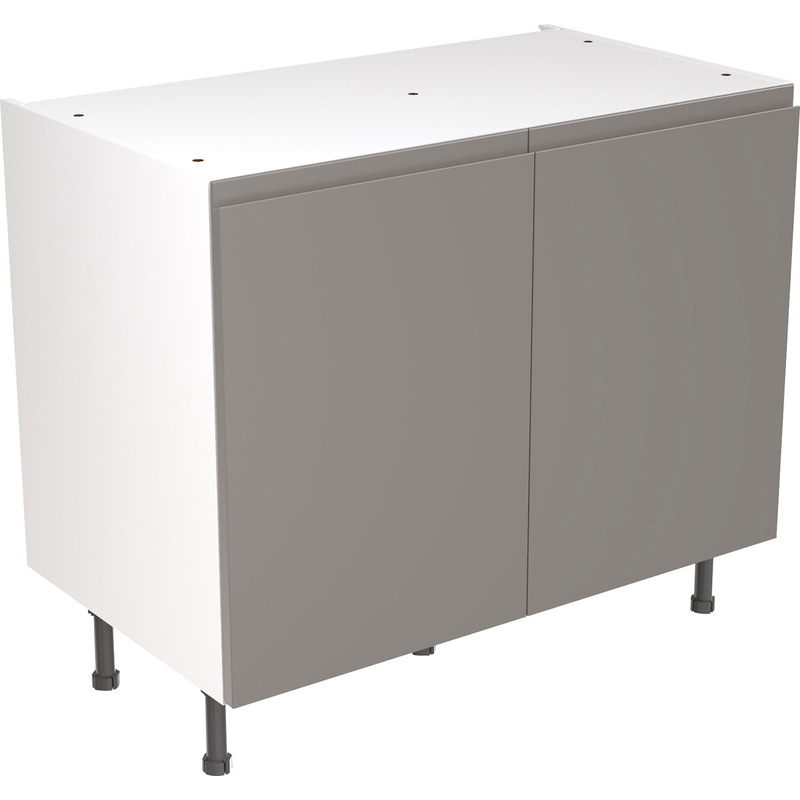 Kitchen Kit Ready Made J-Pull Kitchen Cabinet Base Unit Super Gloss 1000mm in Dust Grey Price Comparisons | Compare The Build