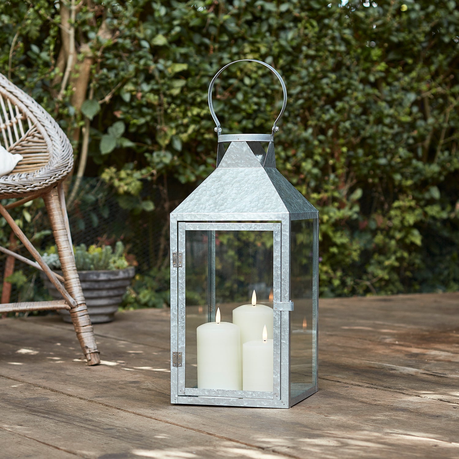 Hayle Large Metal Outdoor Lantern with TruGlow® Candle Trio Price Comparisons | Compare The Build