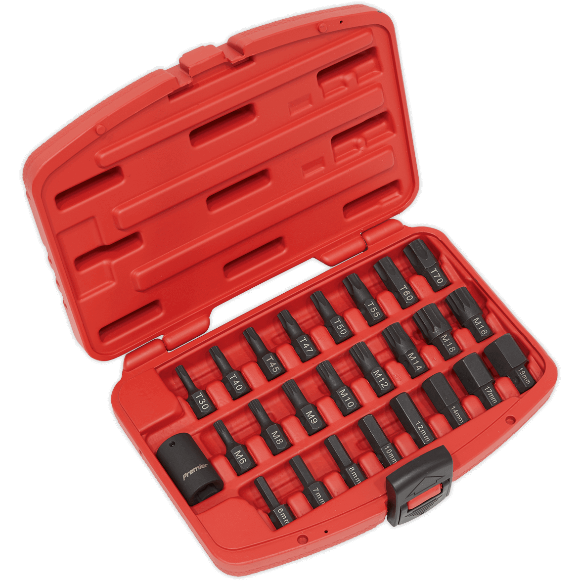 Sealey 25 Piece Impact Torx, Hex and Spline Socket Bit Set 1/2" | Compare The Build