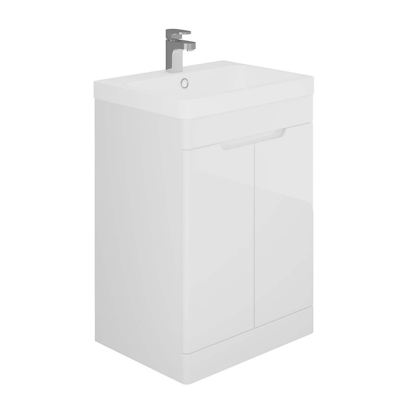 Bathstore Skye 600mm Floorstanding 2 Door Vanity Unit and Basin - White | Compare The Build