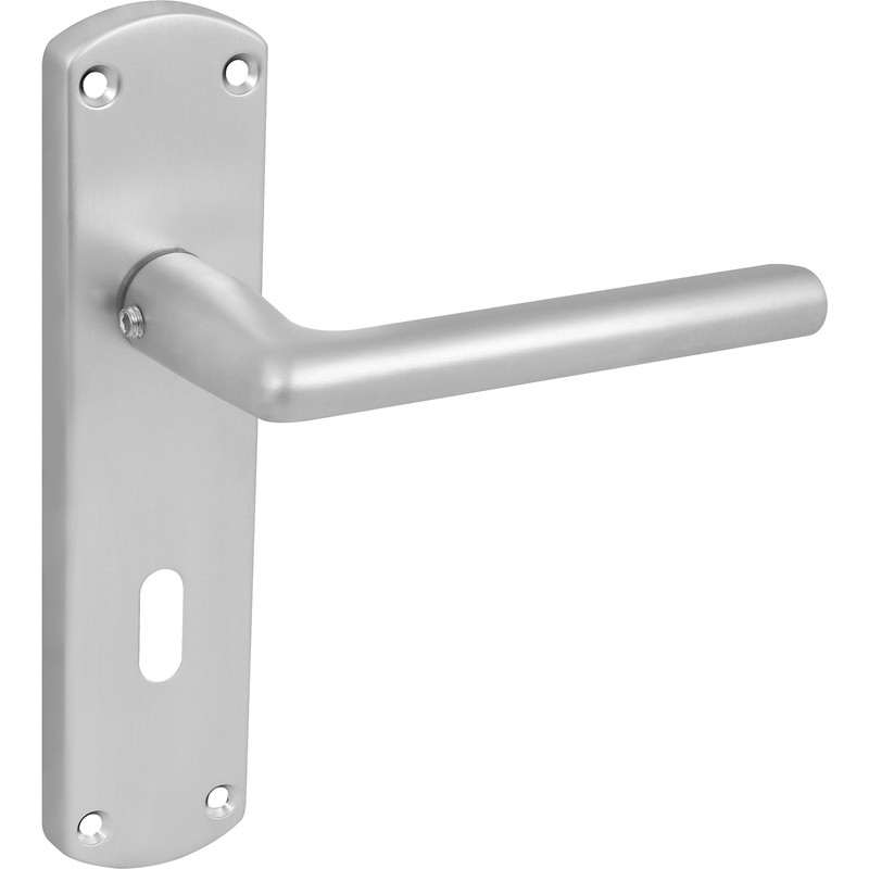 Serozzetta Uno Door Handles Lock Satin (Pair) in Chrome | Compare The Build