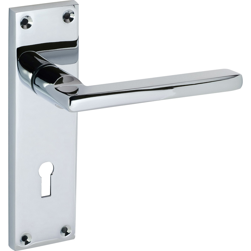 Eclipse Auriga Door Handles Polished Lock (Pair) in Chrome Zinc/Aluminium Price Comparisons | Compare The Build