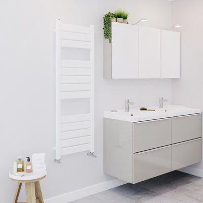 Blyss Ellesmere 497W Flat Electric White Towel Warmer (H)1300mm (W)450mm Price Comparisons | Compare The Build