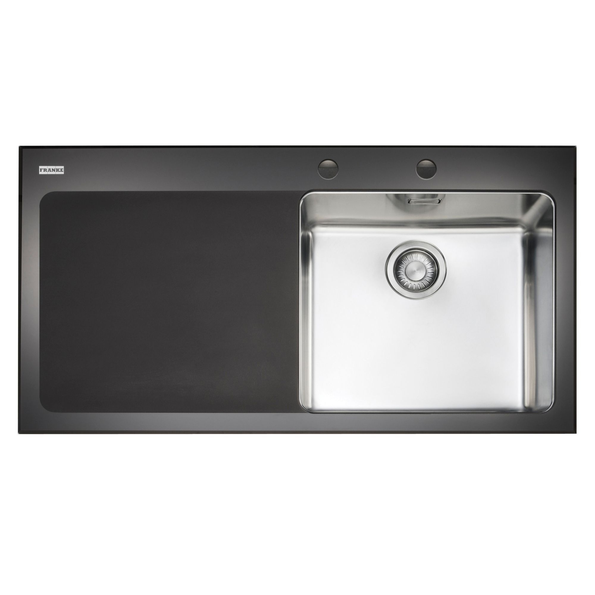 Franke Kubus 1 Bowl Black Polished Toughened Glass & Stainless Steel Single Kitchen Sink | Compare The Build