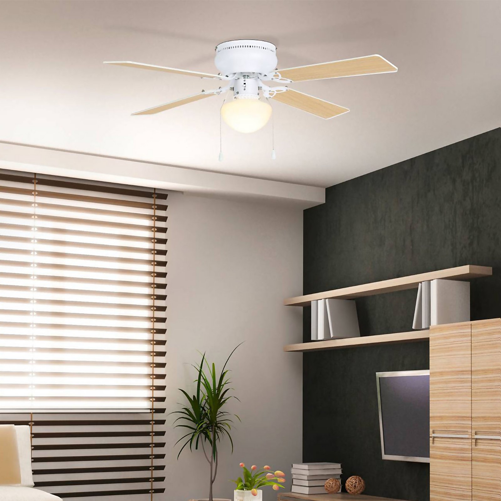 Eglo Cagliari Ceiling Fan with Light - Matt White | Compare The Build