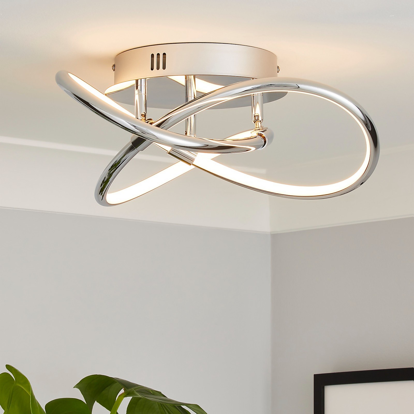 Bailey LED Spiral Flush Ceiling Light - Chrome Price Comparisons | Compare The Build