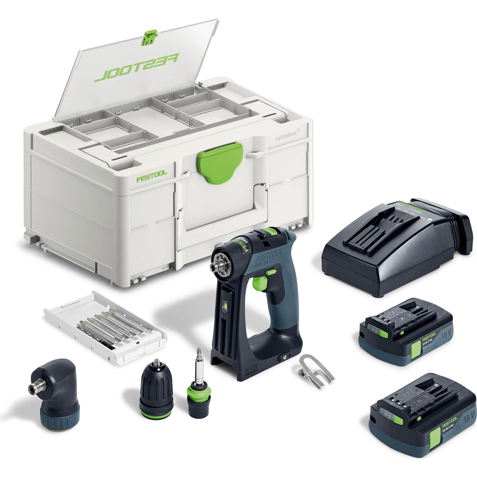 Festool CXS 18 18v Cordless Brushless Drill Driver Set 2 x 3ah Li-ion Charger Case Price Comparisons | Compare The Build