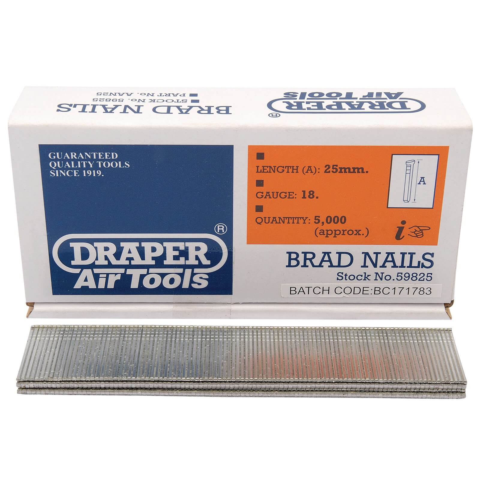 Draper 18 Gauge Brad Nails 25mm Pack of 5000 Price Comparisons | Compare The Build