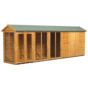 Power Sheds 20 x 4ft Apex Shiplap Dip Treated Summerhouse - Including 6ft Side Store Price Comparisons | Compare The Build