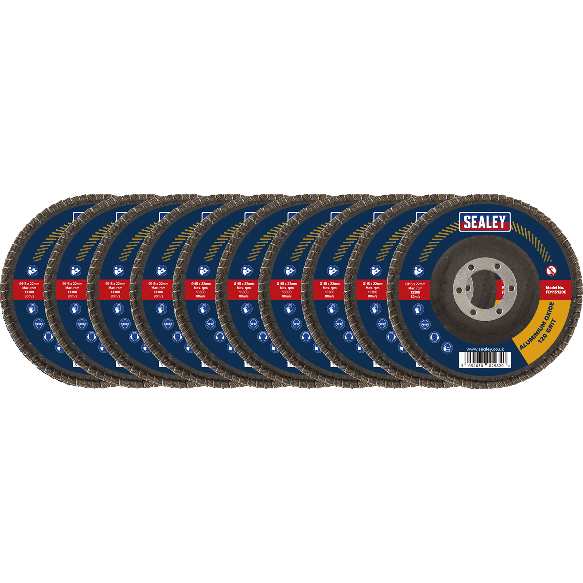 Sealey Aluminium Abrasive Flap Discs Pack of 10 115mm 120g | Compare The Build