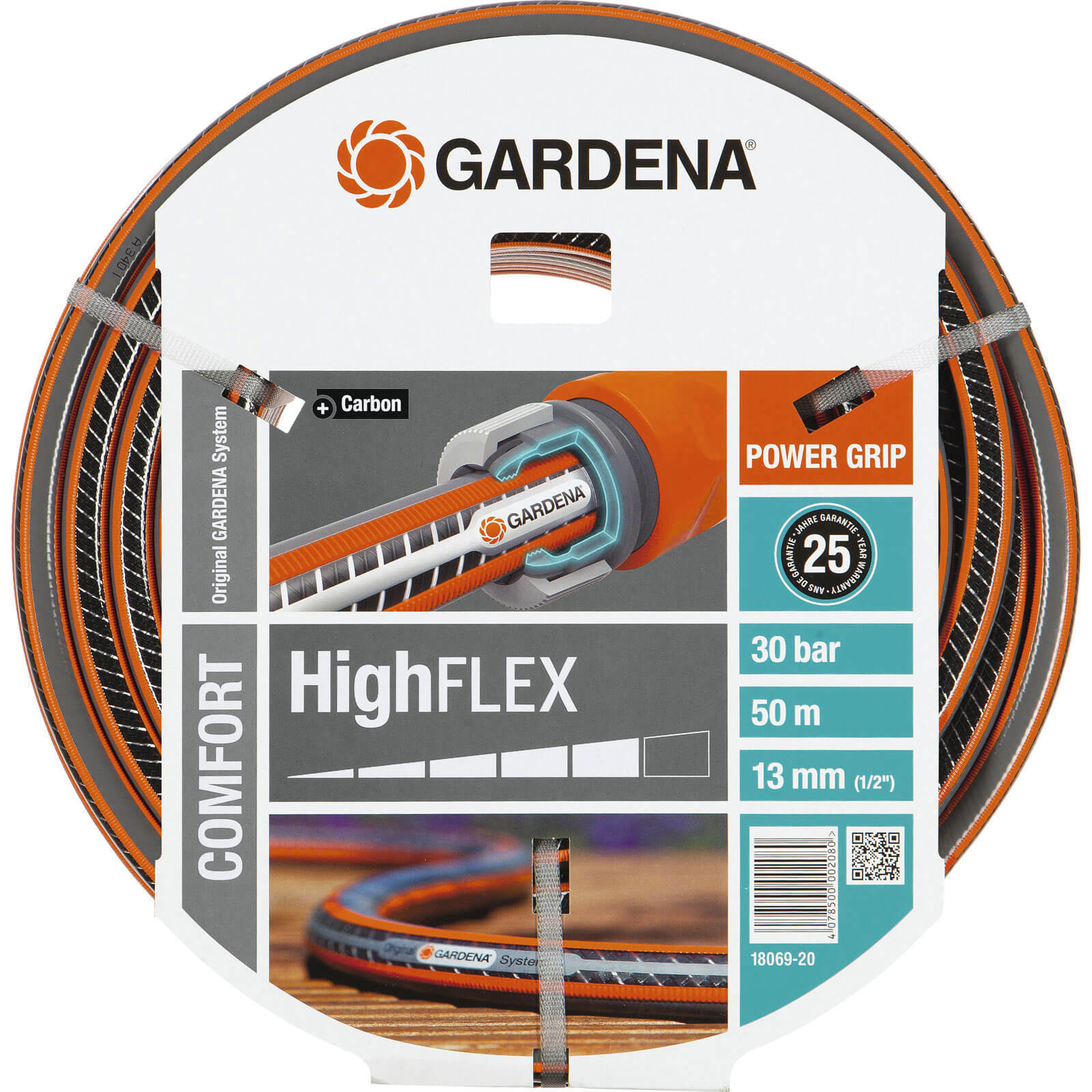 Gardena Comfort HighFLEX Hose Pipe 1/2" / 12.5mm 50m Grey & Orange Price Comparisons | Compare The Build