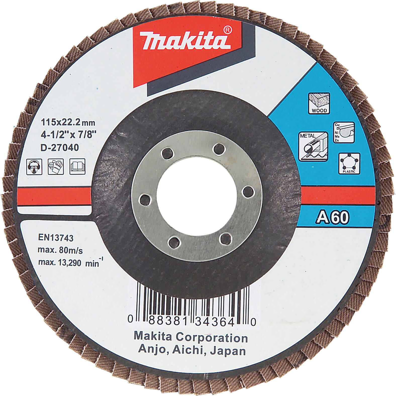 Makita Zirconium Abrasive Flap Disc 115mm 60g Price Comparisons | Compare The Build